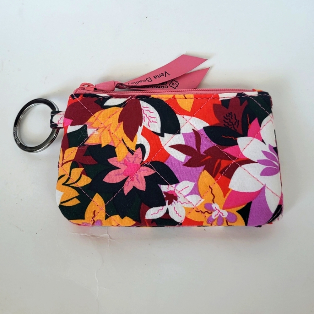 Vera Bradley Rosa Flora RFID Zip ID Case Wallet - Picture 2 of 8